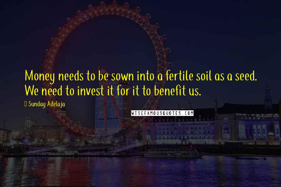 Sunday Adelaja Quotes: Money needs to be sown into a fertile soil as a seed. We need to invest it for it to benefit us.