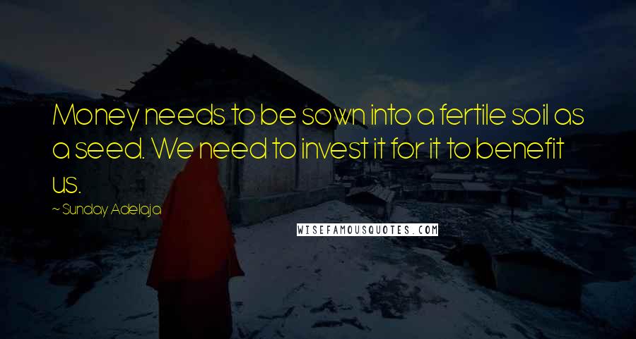 Sunday Adelaja Quotes: Money needs to be sown into a fertile soil as a seed. We need to invest it for it to benefit us.