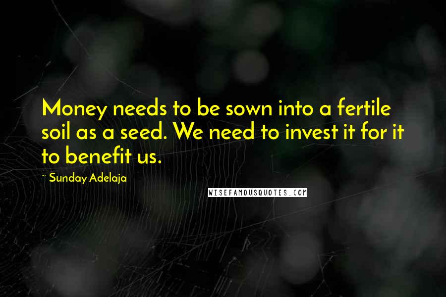 Sunday Adelaja Quotes: Money needs to be sown into a fertile soil as a seed. We need to invest it for it to benefit us.