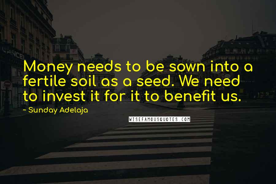Sunday Adelaja Quotes: Money needs to be sown into a fertile soil as a seed. We need to invest it for it to benefit us.