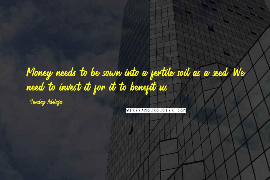 Sunday Adelaja Quotes: Money needs to be sown into a fertile soil as a seed. We need to invest it for it to benefit us.