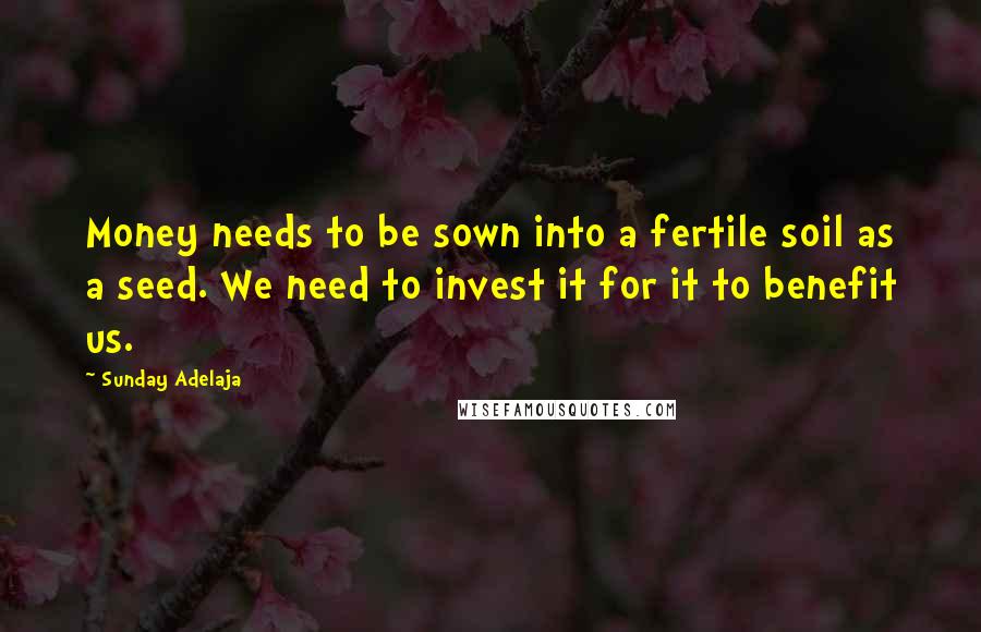 Sunday Adelaja Quotes: Money needs to be sown into a fertile soil as a seed. We need to invest it for it to benefit us.