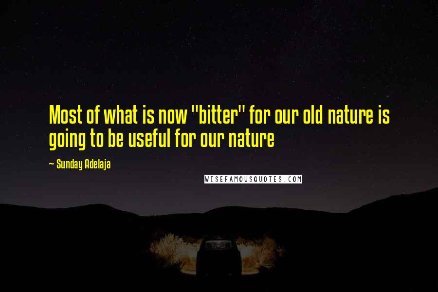 Sunday Adelaja Quotes: Most of what is now "bitter" for our old nature is going to be useful for our nature