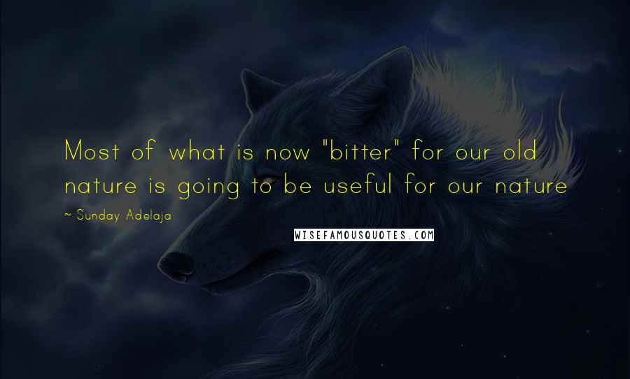 Sunday Adelaja Quotes: Most of what is now "bitter" for our old nature is going to be useful for our nature