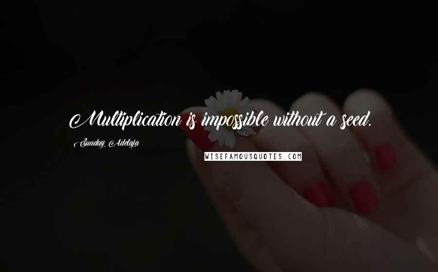 Sunday Adelaja Quotes: Multiplication is impossible without a seed.