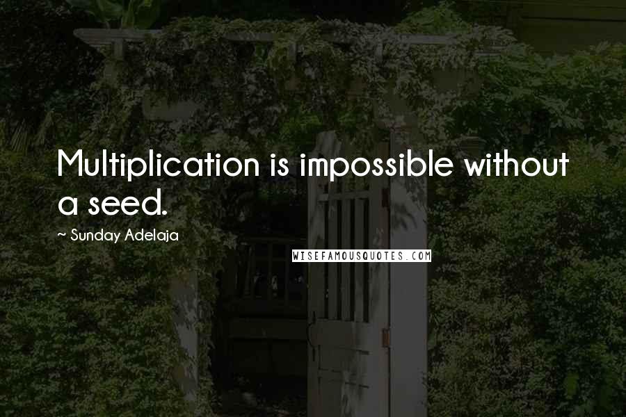 Sunday Adelaja Quotes: Multiplication is impossible without a seed.