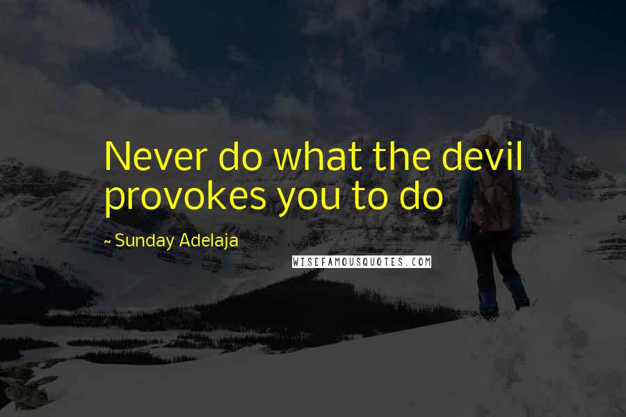 Sunday Adelaja Quotes: Never do what the devil provokes you to do