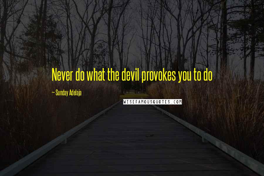 Sunday Adelaja Quotes: Never do what the devil provokes you to do
