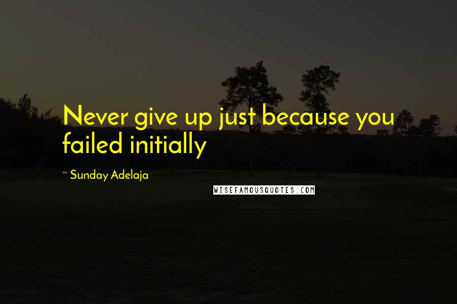 Sunday Adelaja Quotes: Never give up just because you failed initially