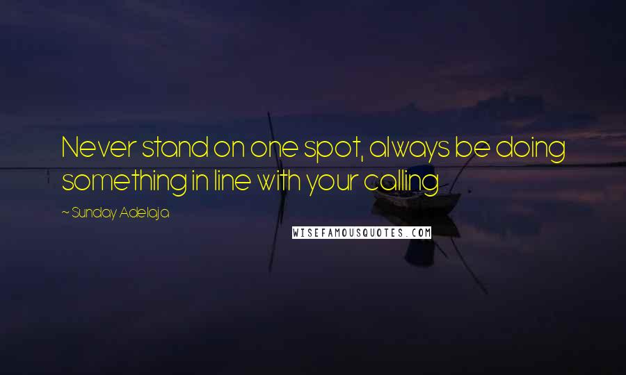 Sunday Adelaja Quotes: Never stand on one spot, always be doing something in line with your calling