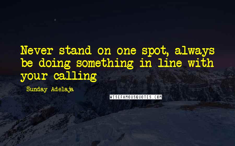 Sunday Adelaja Quotes: Never stand on one spot, always be doing something in line with your calling