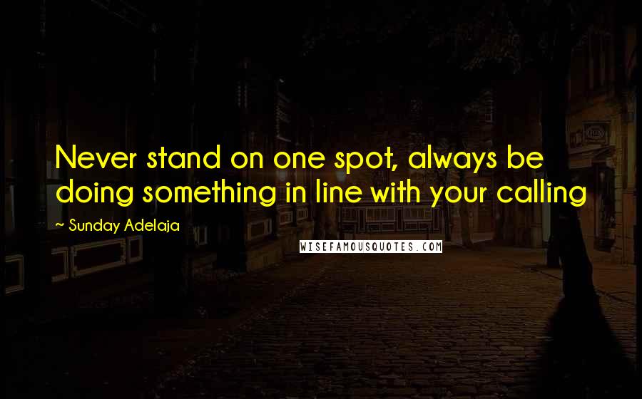 Sunday Adelaja Quotes: Never stand on one spot, always be doing something in line with your calling