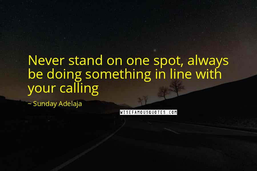 Sunday Adelaja Quotes: Never stand on one spot, always be doing something in line with your calling