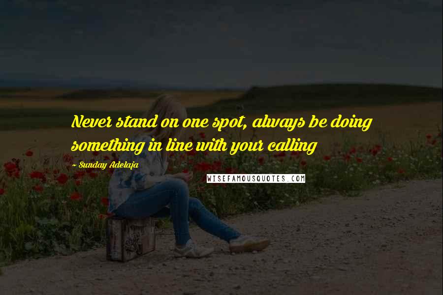 Sunday Adelaja Quotes: Never stand on one spot, always be doing something in line with your calling