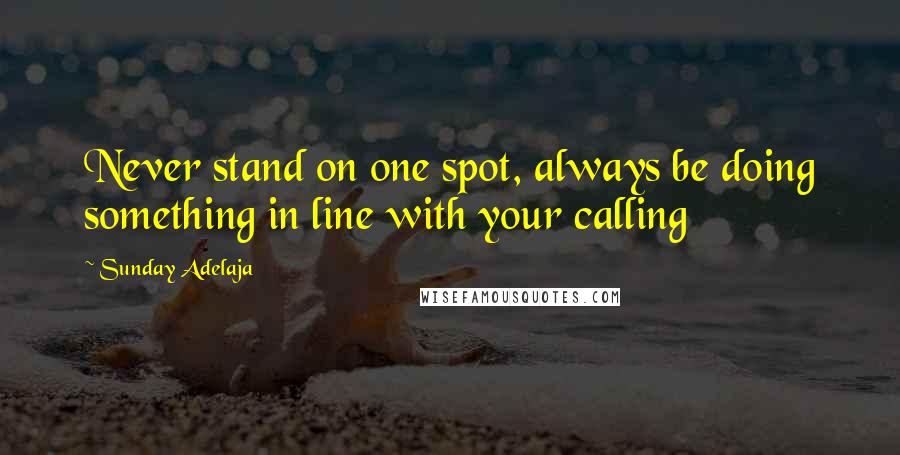 Sunday Adelaja Quotes: Never stand on one spot, always be doing something in line with your calling