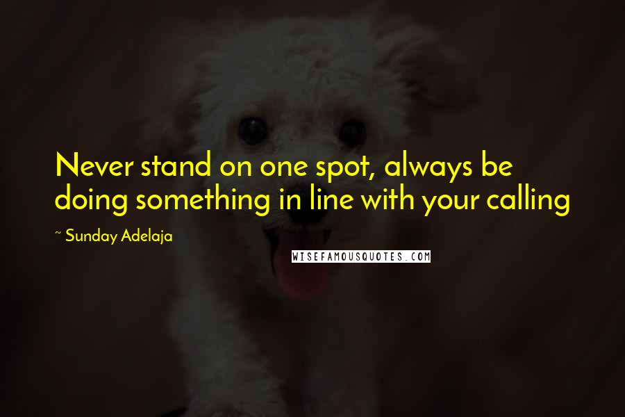 Sunday Adelaja Quotes: Never stand on one spot, always be doing something in line with your calling