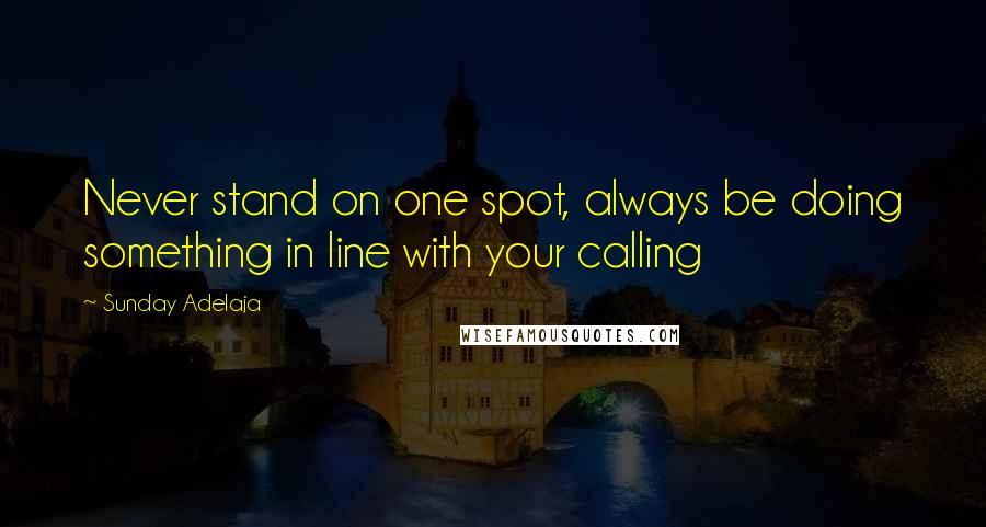 Sunday Adelaja Quotes: Never stand on one spot, always be doing something in line with your calling