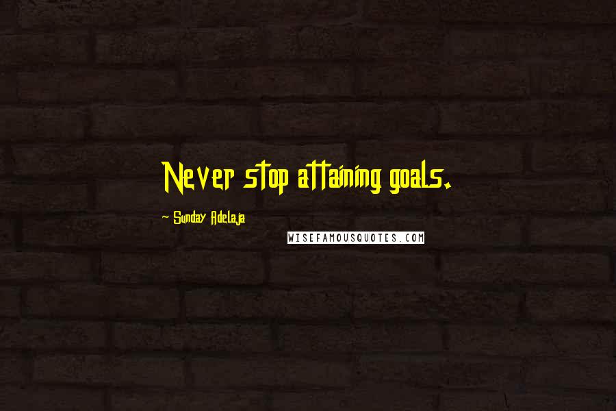 Sunday Adelaja Quotes: Never stop attaining goals.