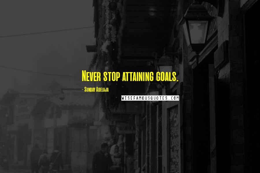 Sunday Adelaja Quotes: Never stop attaining goals.