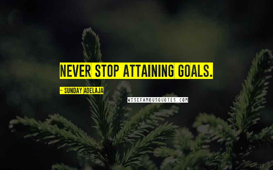 Sunday Adelaja Quotes: Never stop attaining goals.