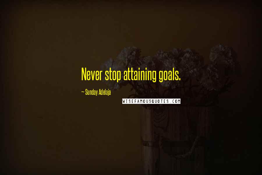 Sunday Adelaja Quotes: Never stop attaining goals.