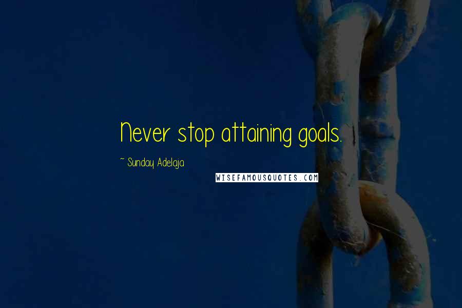 Sunday Adelaja Quotes: Never stop attaining goals.