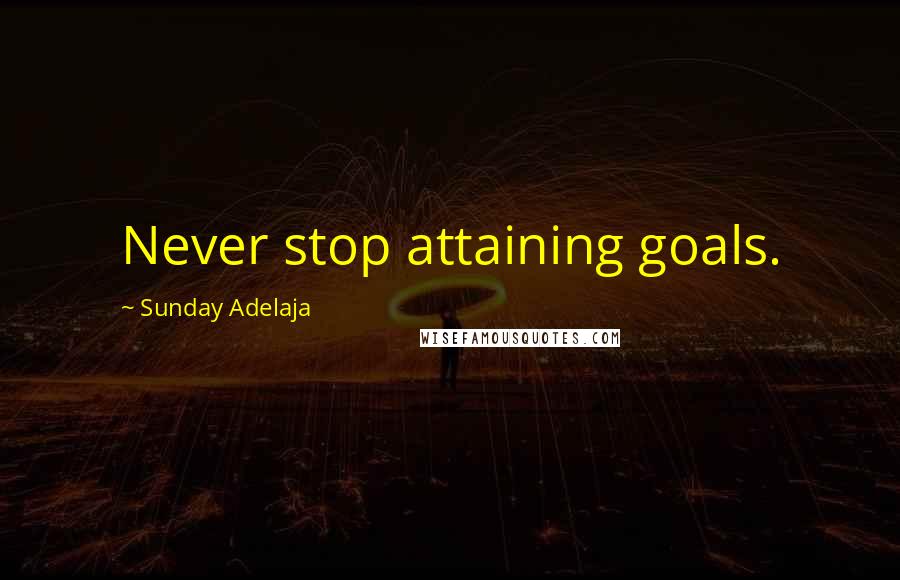 Sunday Adelaja Quotes: Never stop attaining goals.