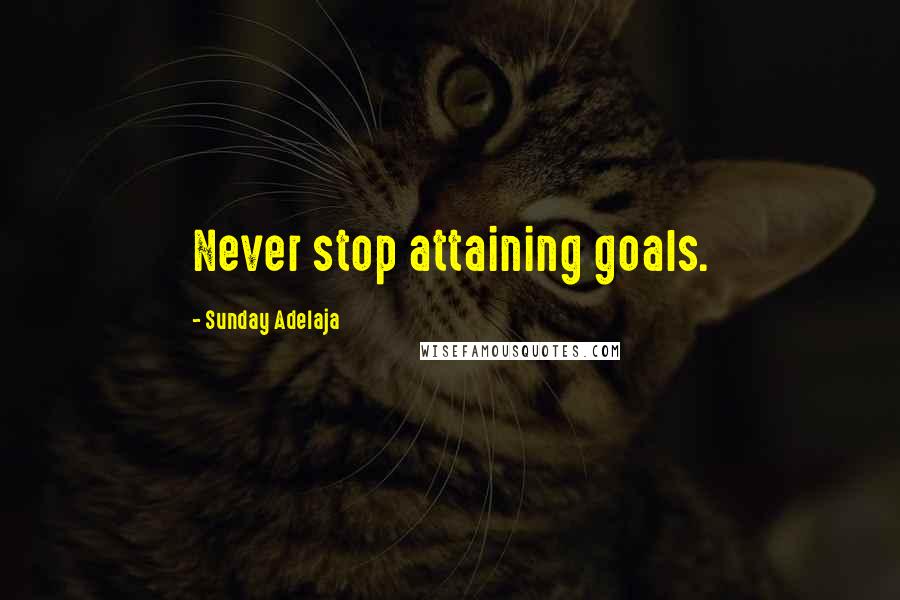 Sunday Adelaja Quotes: Never stop attaining goals.