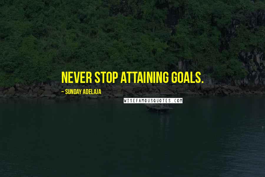 Sunday Adelaja Quotes: Never stop attaining goals.