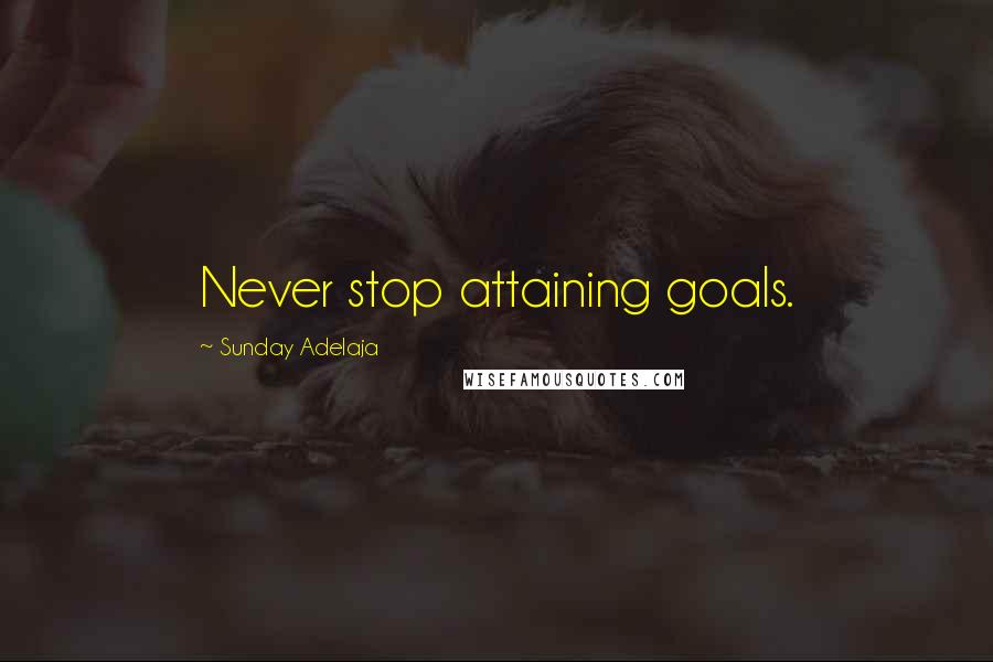 Sunday Adelaja Quotes: Never stop attaining goals.