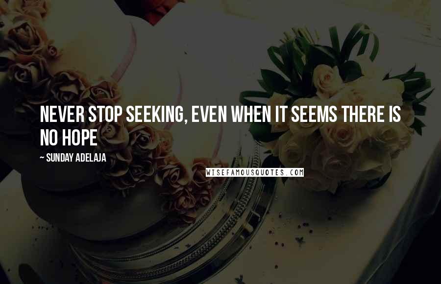 Sunday Adelaja Quotes: Never stop seeking, even when it seems there is no hope