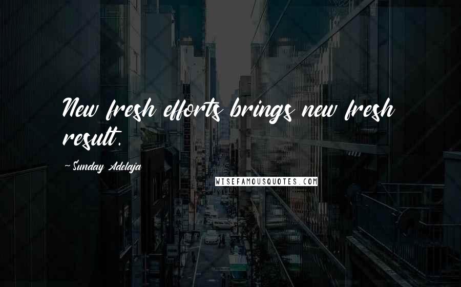 Sunday Adelaja Quotes: New fresh efforts brings new fresh result.