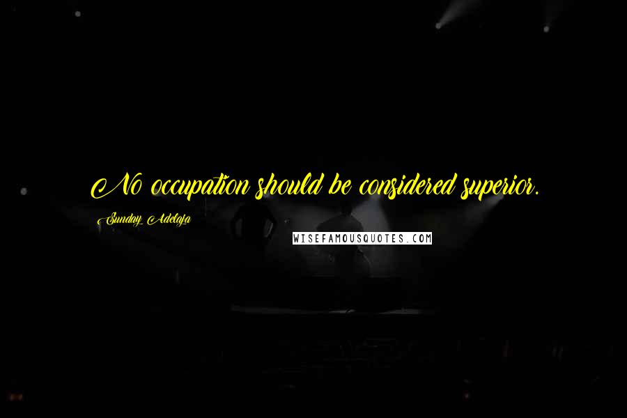 Sunday Adelaja Quotes: No occupation should be considered superior.