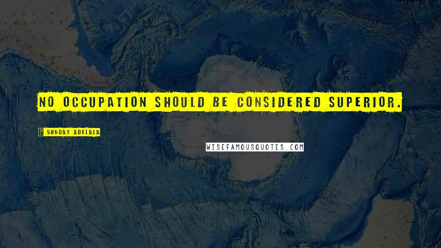 Sunday Adelaja Quotes: No occupation should be considered superior.
