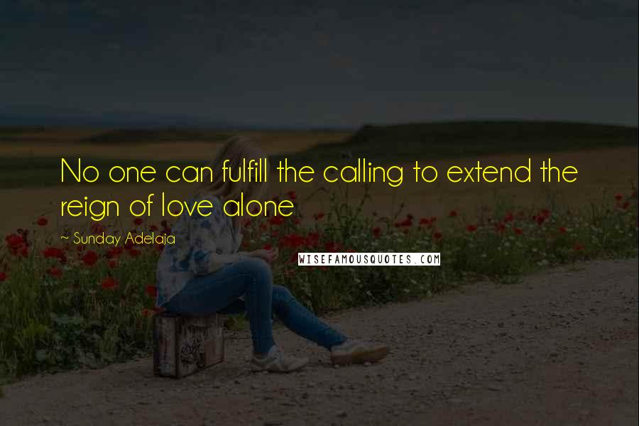 Sunday Adelaja Quotes: No one can fulfill the calling to extend the reign of love alone