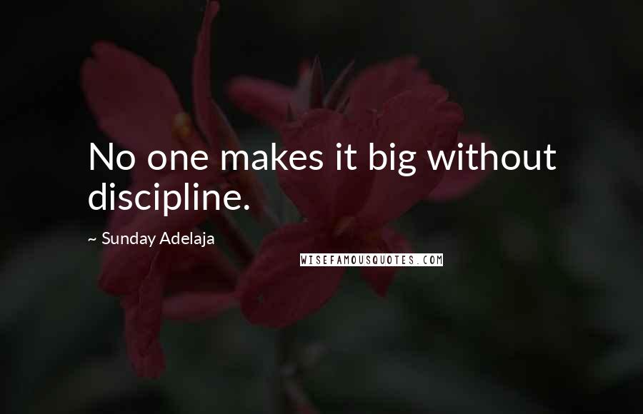Sunday Adelaja Quotes: No one makes it big without discipline.
