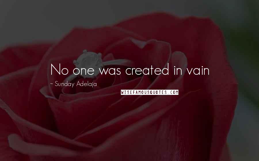 Sunday Adelaja Quotes: No one was created in vain