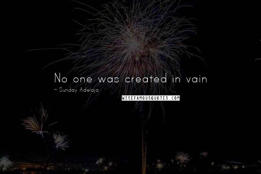 Sunday Adelaja Quotes: No one was created in vain