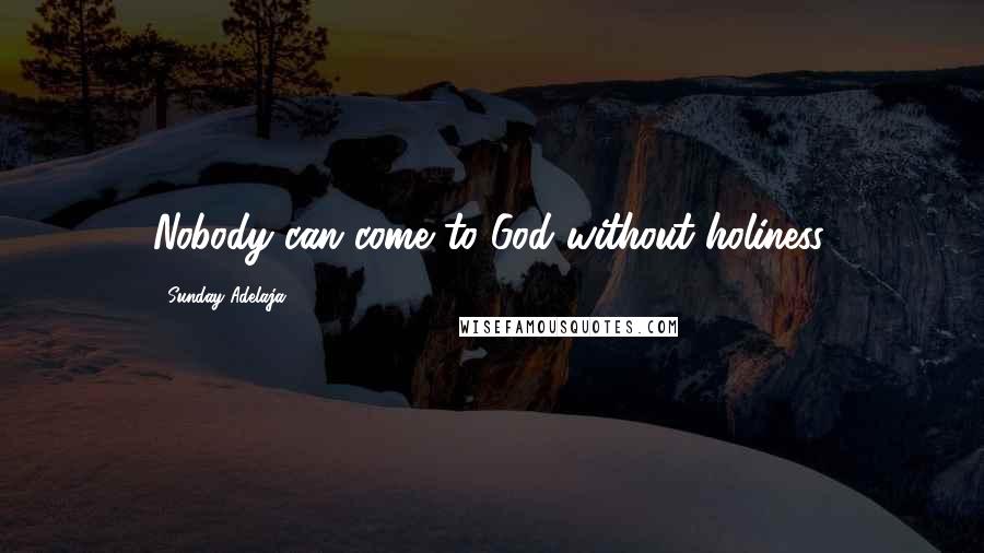 Sunday Adelaja Quotes: Nobody can come to God without holiness.