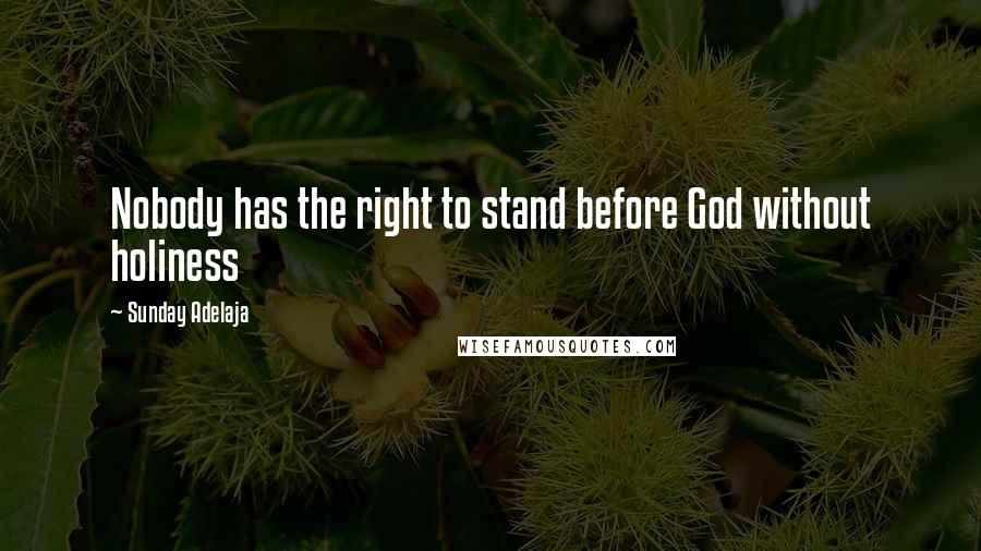 Sunday Adelaja Quotes: Nobody has the right to stand before God without holiness