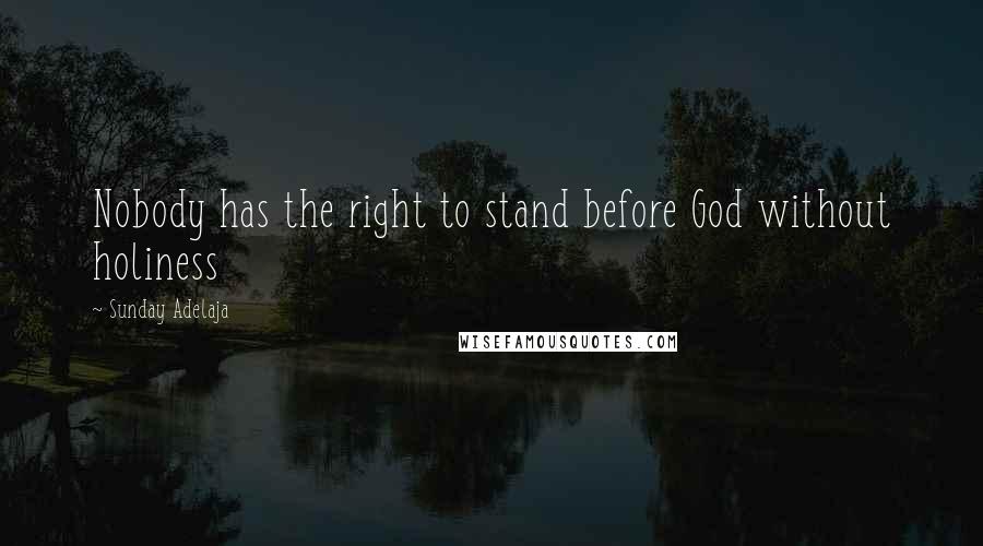 Sunday Adelaja Quotes: Nobody has the right to stand before God without holiness