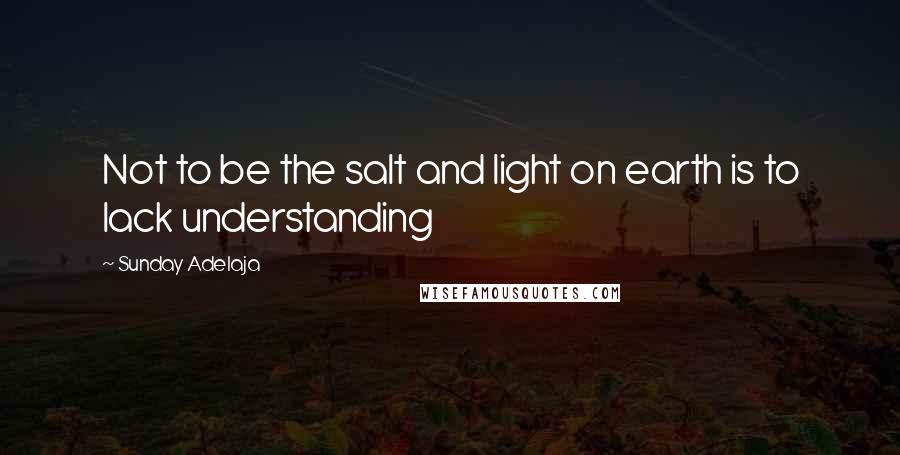 Sunday Adelaja Quotes: Not to be the salt and light on earth is to lack understanding
