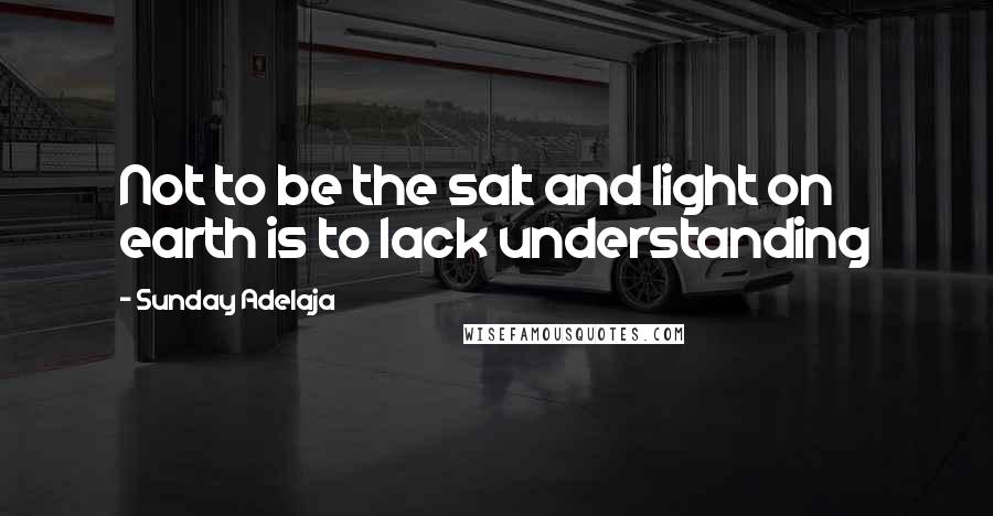 Sunday Adelaja Quotes: Not to be the salt and light on earth is to lack understanding