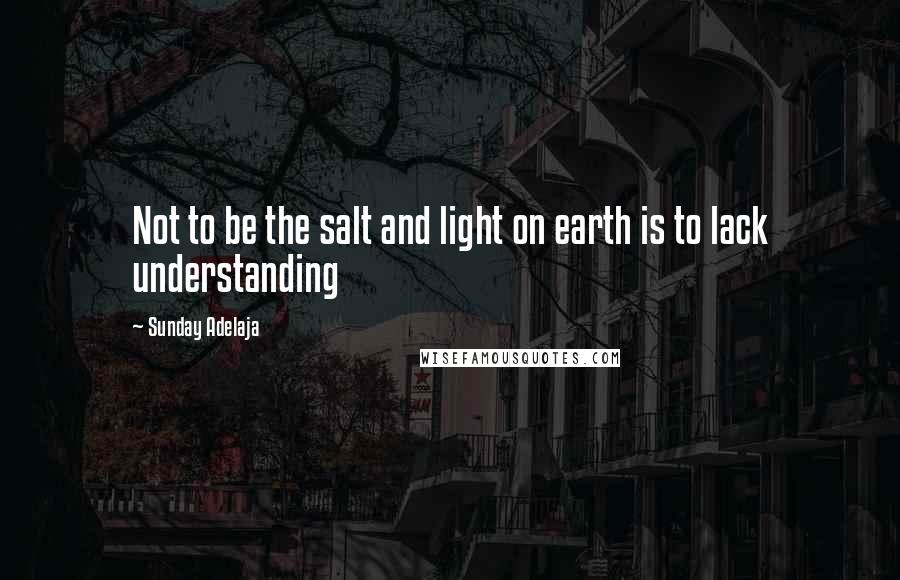 Sunday Adelaja Quotes: Not to be the salt and light on earth is to lack understanding