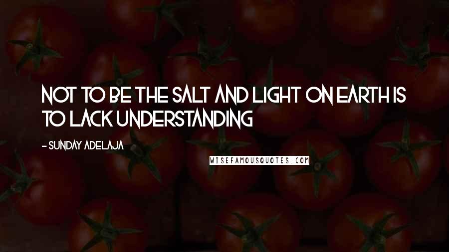 Sunday Adelaja Quotes: Not to be the salt and light on earth is to lack understanding