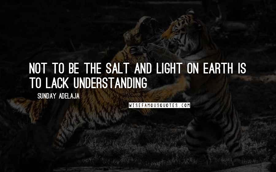 Sunday Adelaja Quotes: Not to be the salt and light on earth is to lack understanding