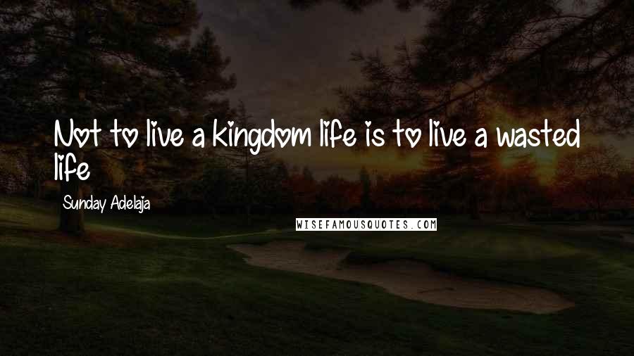 Sunday Adelaja Quotes: Not to live a kingdom life is to live a wasted life