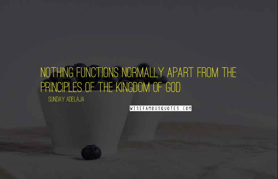 Sunday Adelaja Quotes: Nothing Functions Normally Apart From The Principles Of The Kingdom Of God