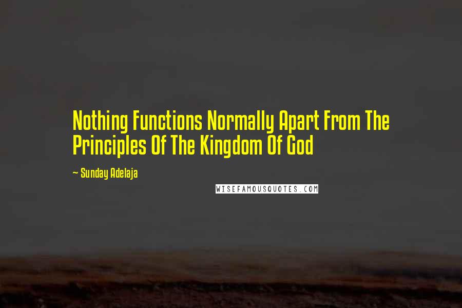 Sunday Adelaja Quotes: Nothing Functions Normally Apart From The Principles Of The Kingdom Of God