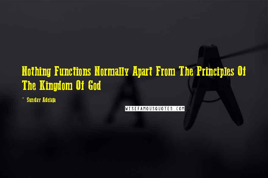 Sunday Adelaja Quotes: Nothing Functions Normally Apart From The Principles Of The Kingdom Of God